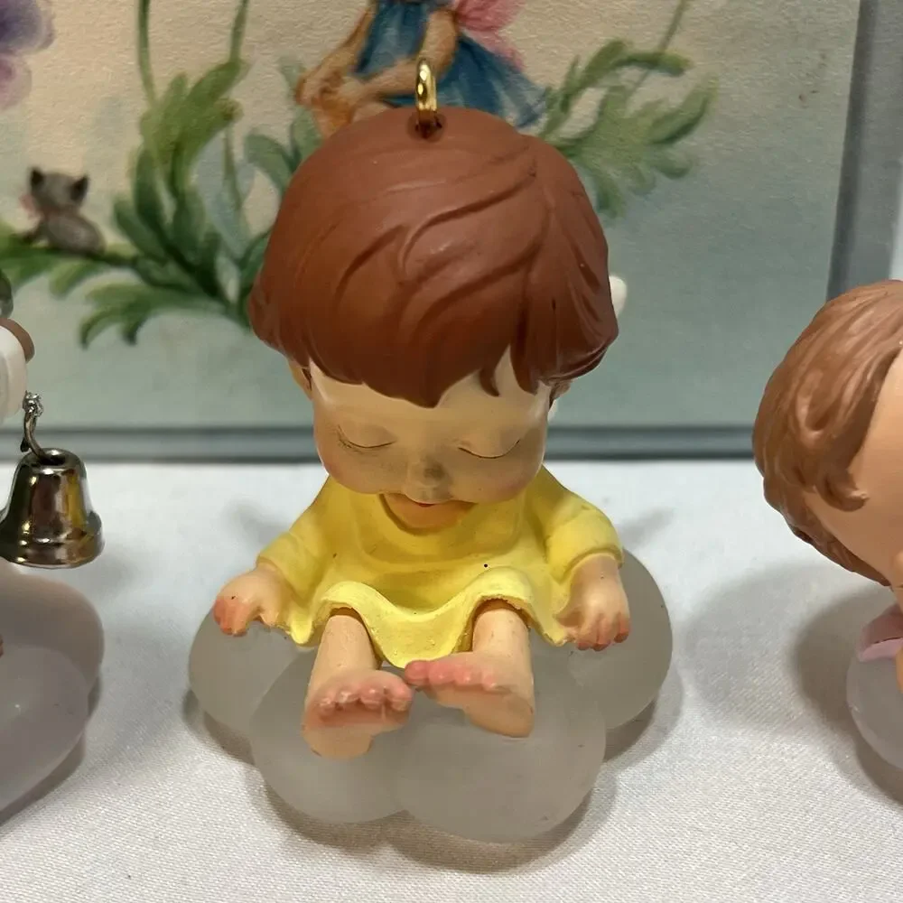 Hallmark Ornaments Lot/3 Mary's Angels Willow 2002 Bell Buttercup 1988 Iris 1991